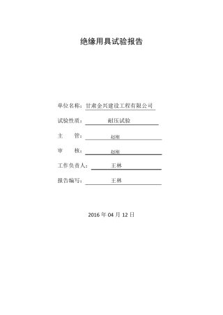 安全工器具检测报告