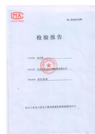 安全带检测报告