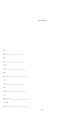 安全手册中英互译