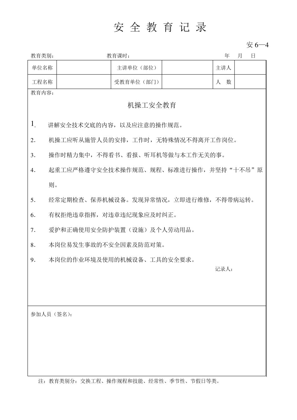 安全教育记录内容_第1页