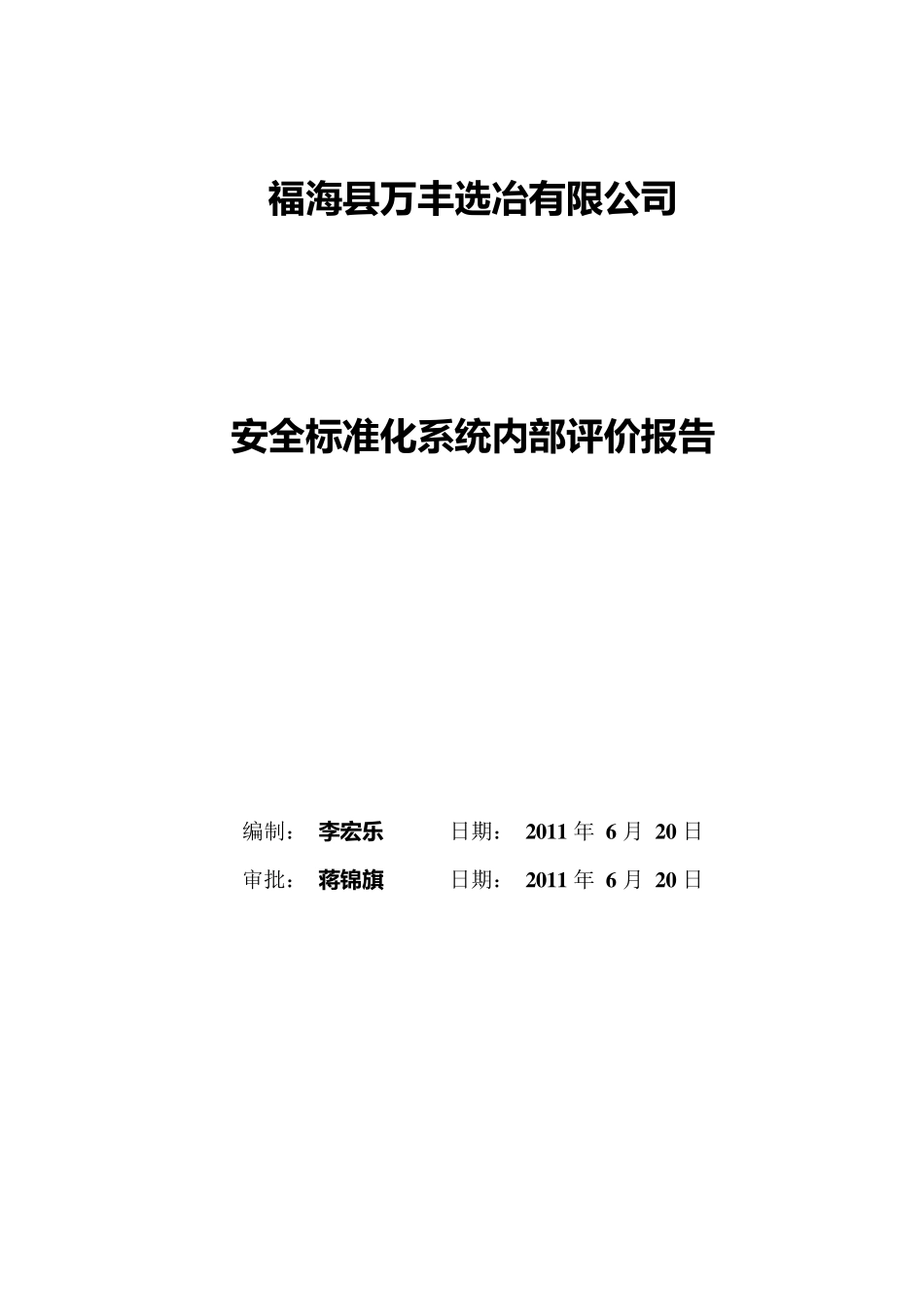 安全标准化系统内部评价报告_第1页