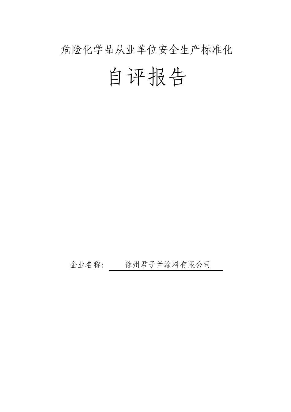 安全标准化自评报告新2011版_第1页