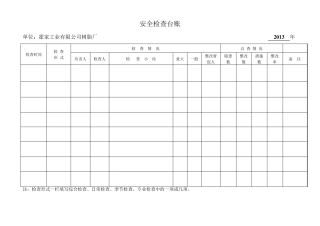 安全检查台账