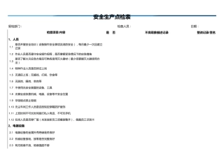 安全检查点检表