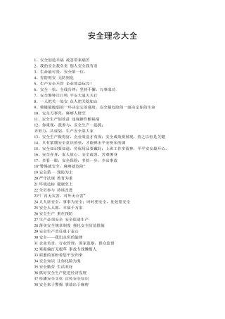 安全理念大全