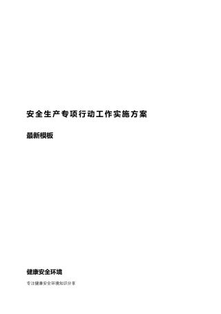 安全生产专项行动工作实施方案