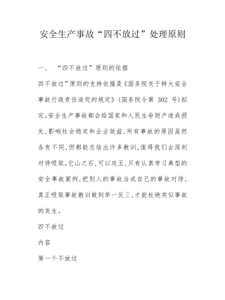 安全生产事故(四不放过)处理原则