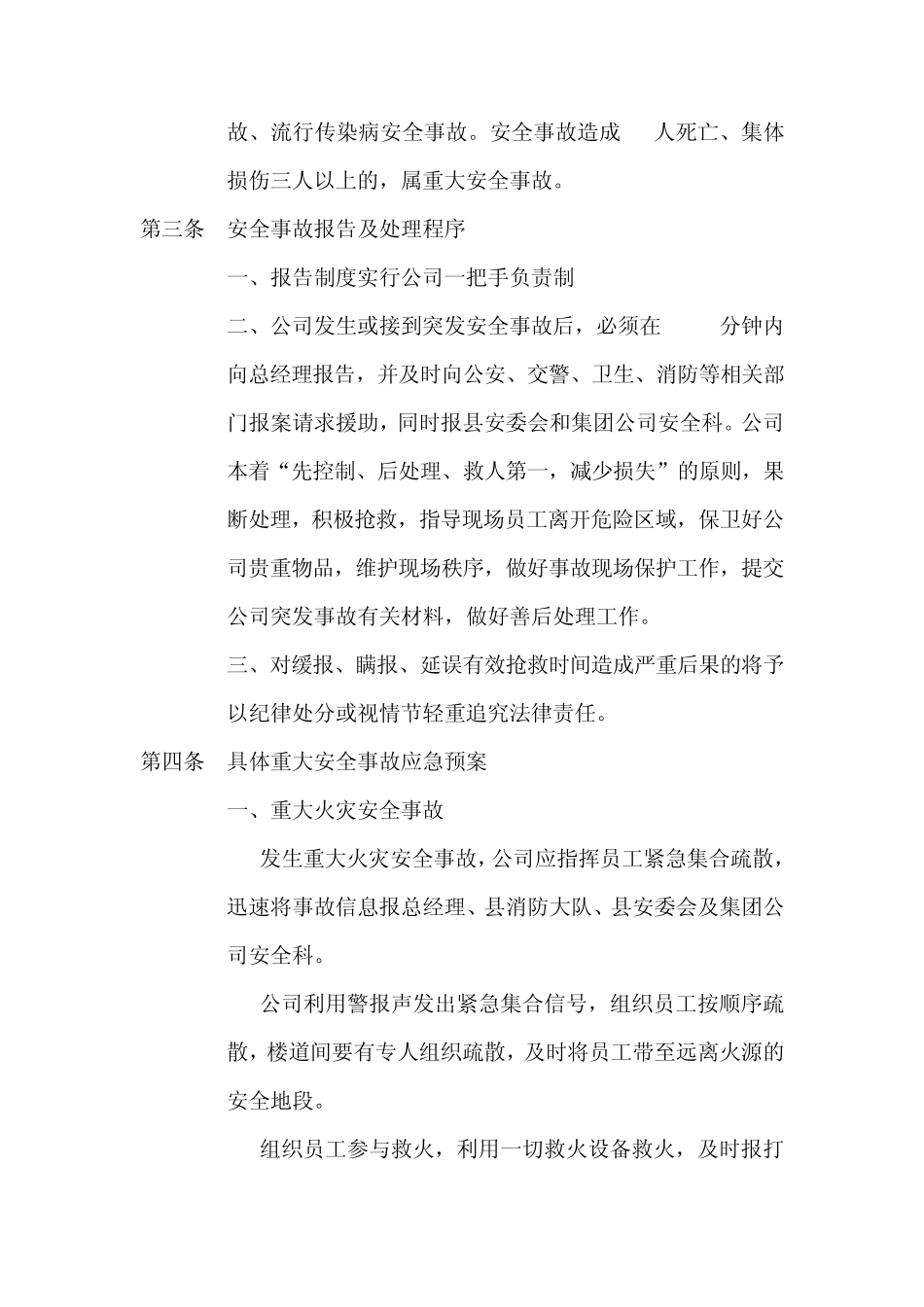 安全生产事故应急预案范文2_第3页