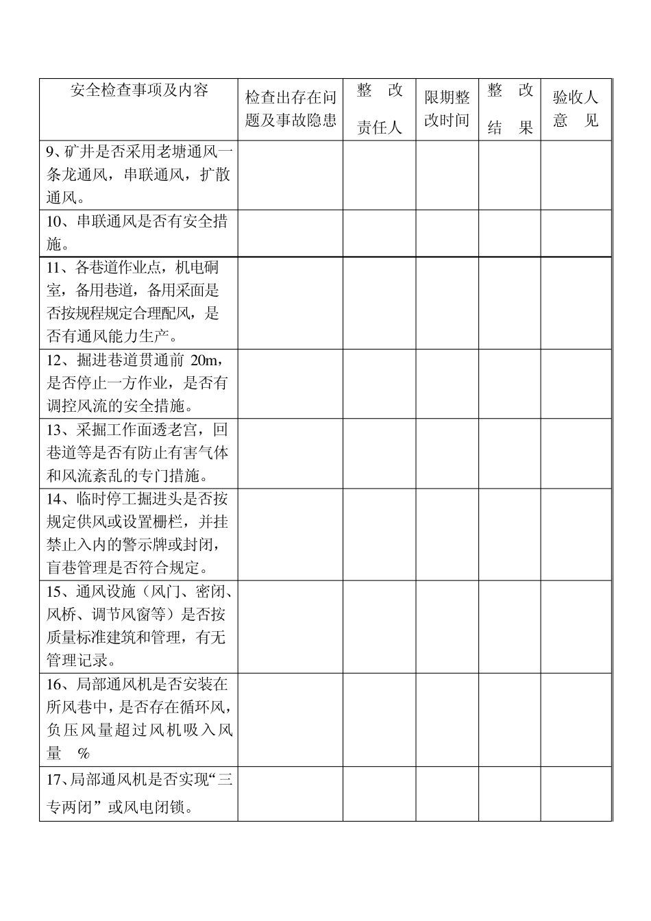 安全生产事故隐患排查治理检查表_第2页