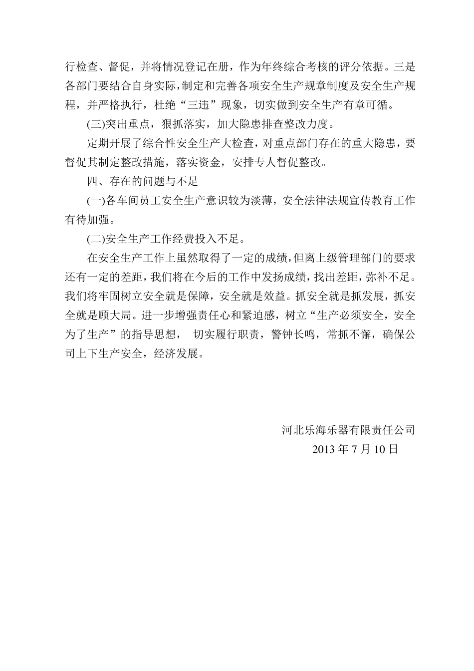 安全生产大检查自查报告_第2页