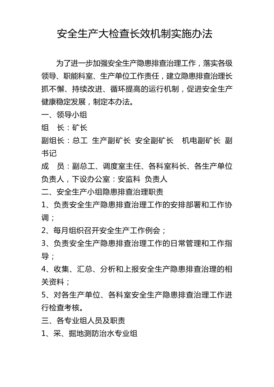 安全生产大检查长效机制实施办法_第1页