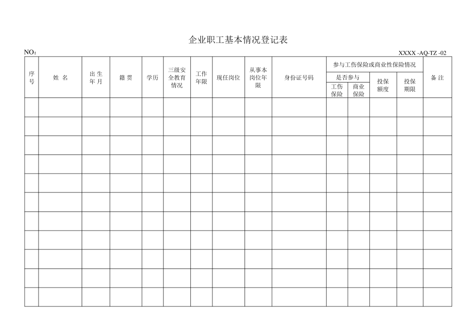 安全生产标准化所有记录表格格式共66种_第2页