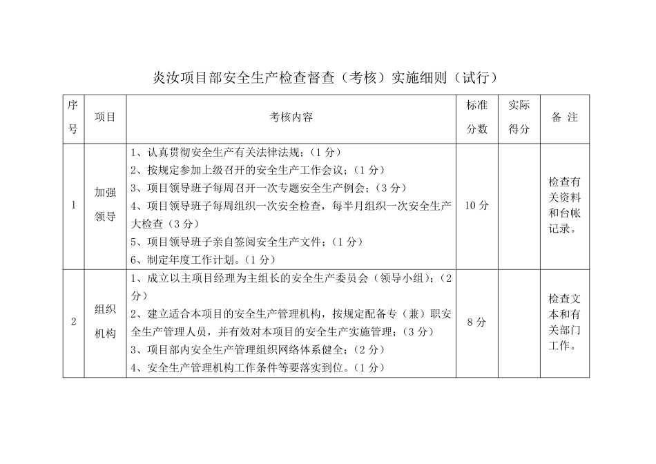 安全生产检查督查(考核)实施细则_第1页