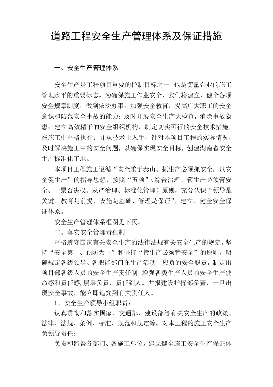 安全生产管理体系及保证措施_第2页