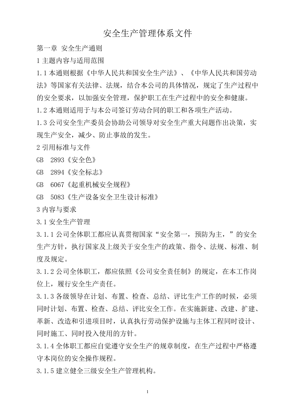 安全生产管理体系文件_第1页
