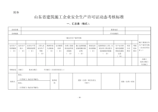 安全生产许可证动态考核标准