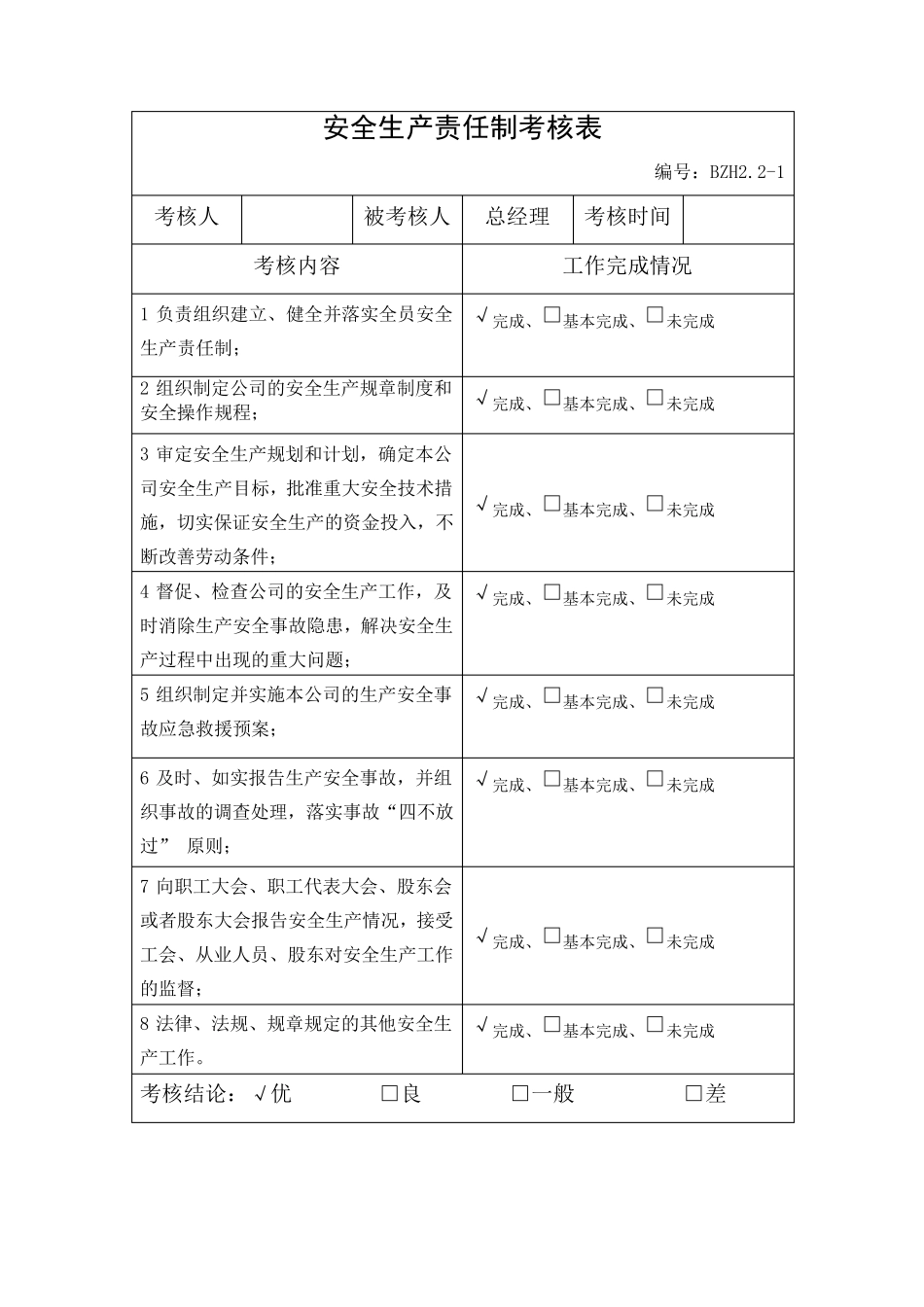 安全生产责任制考核表_第2页