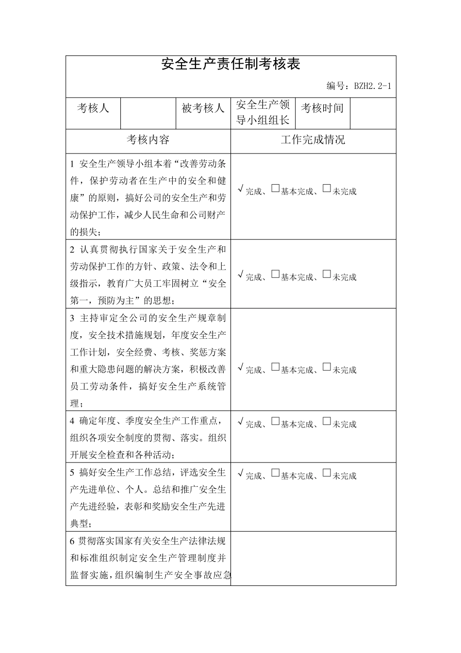 安全生产责任制考核表_第3页