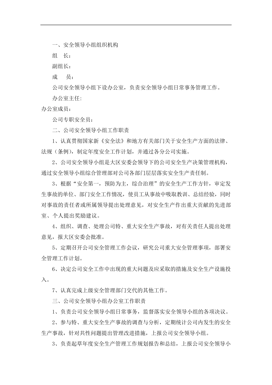 安全生产领导小组组织机构_第2页