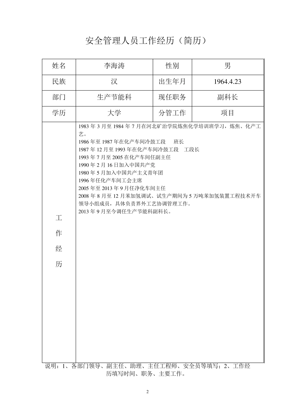 安全管理人员简历_第2页