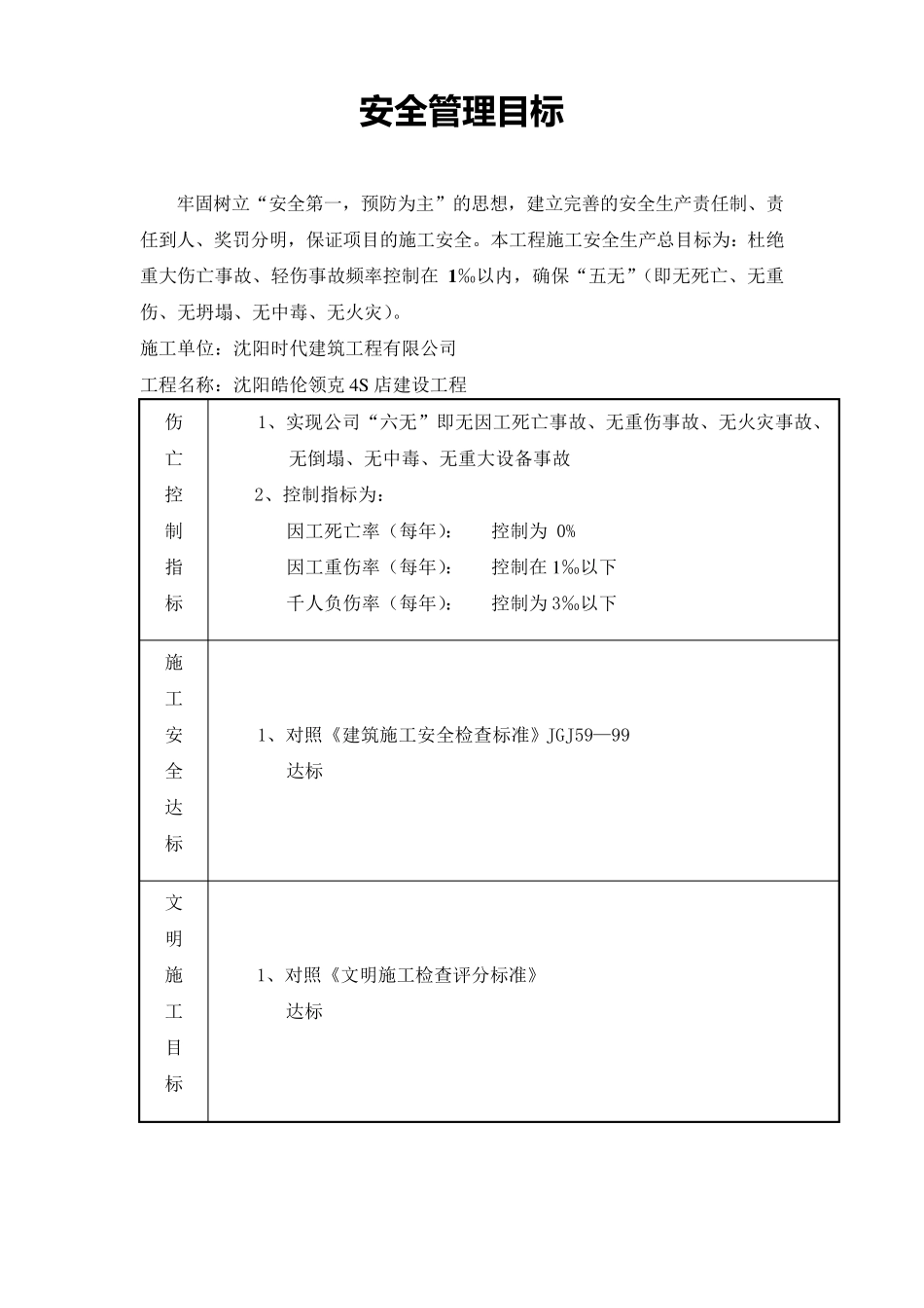 安全管理目标_第1页
