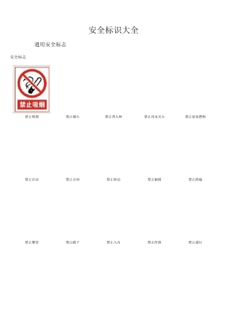 安全警示标志大全39582