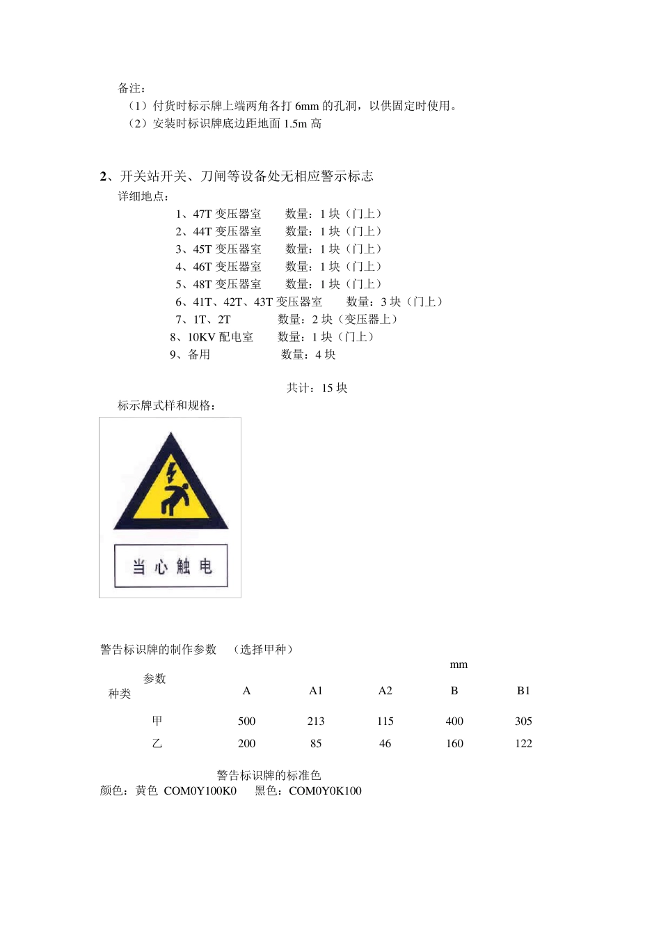 安全警示标示牌整改方案2011.11_第2页