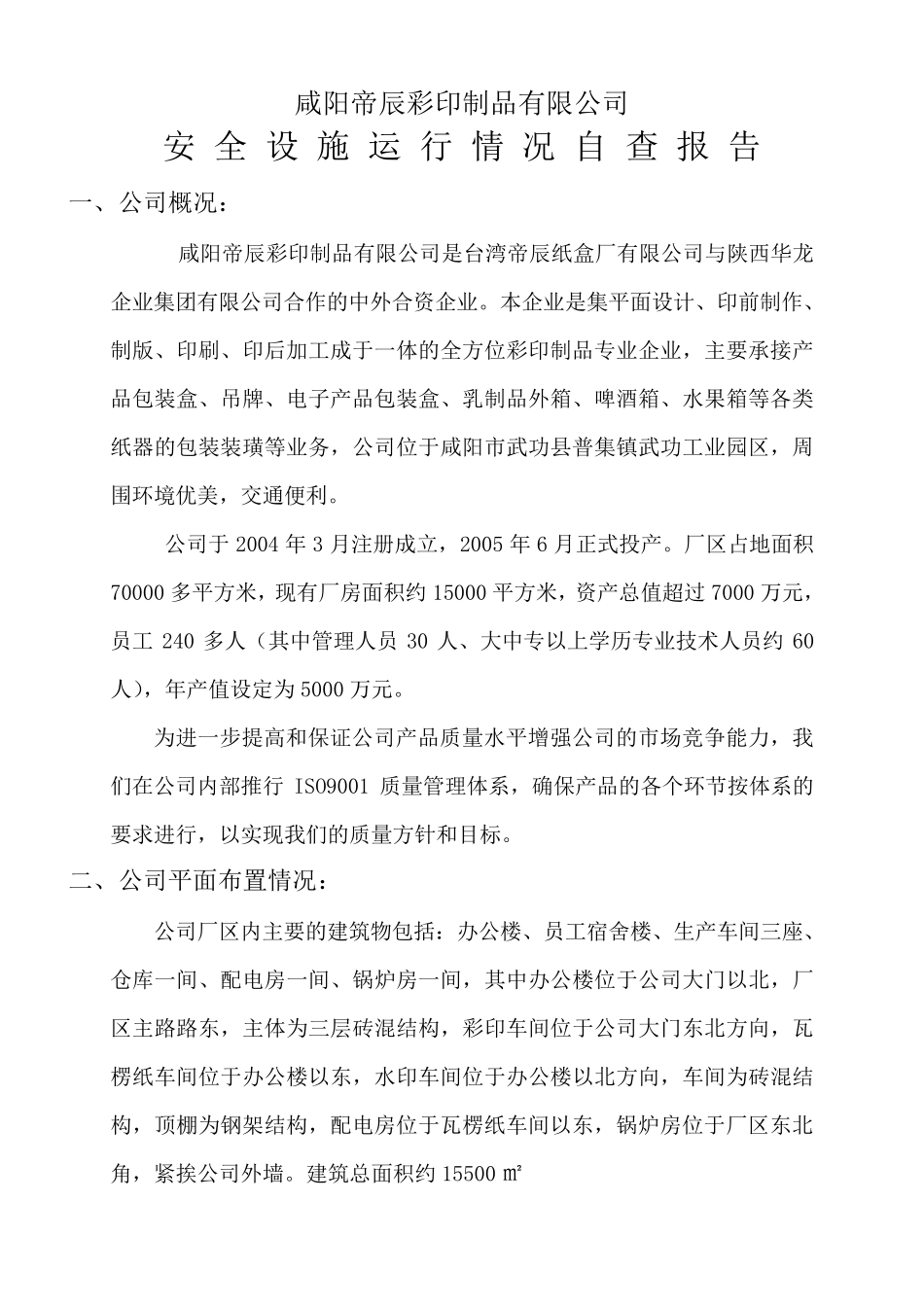 安全设施运行自查报告_第1页