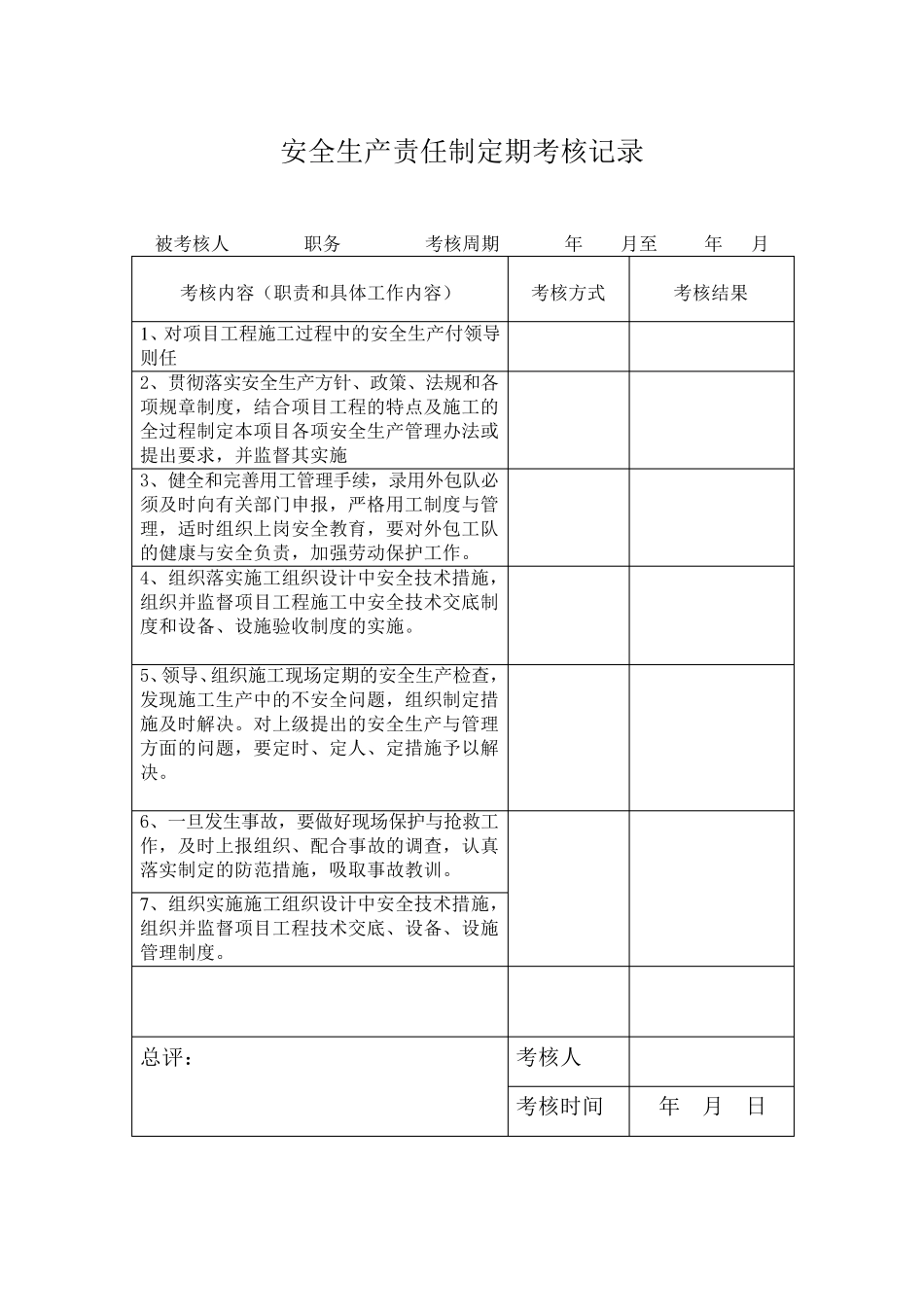 安全责任制定期考核记录_第2页