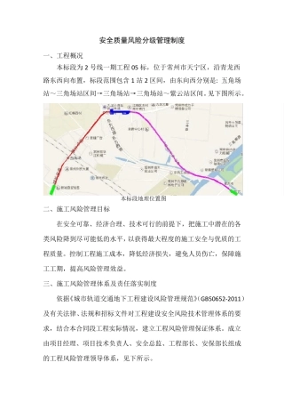 安全质量风险分级管理制度