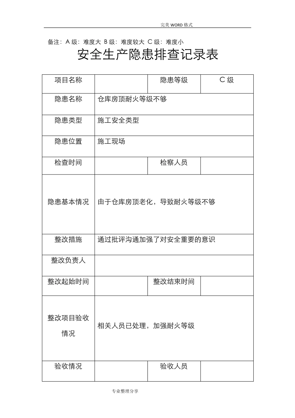 安全隐患排查记录文本表_第2页