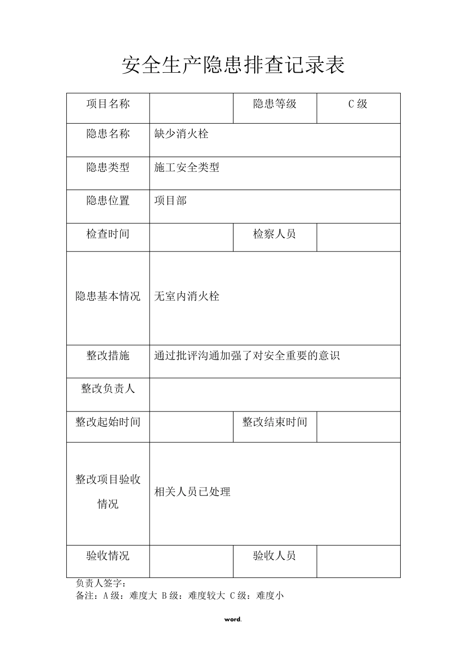 安全隐患排查记录表(.)_第3页