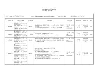 安全风险清单