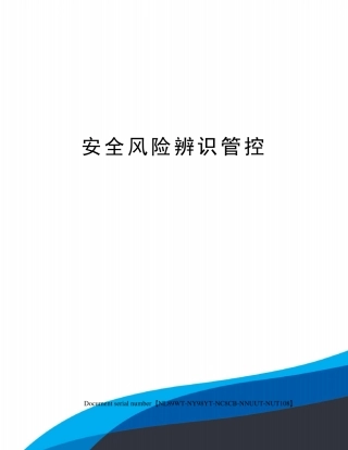 安全风险辨识管控