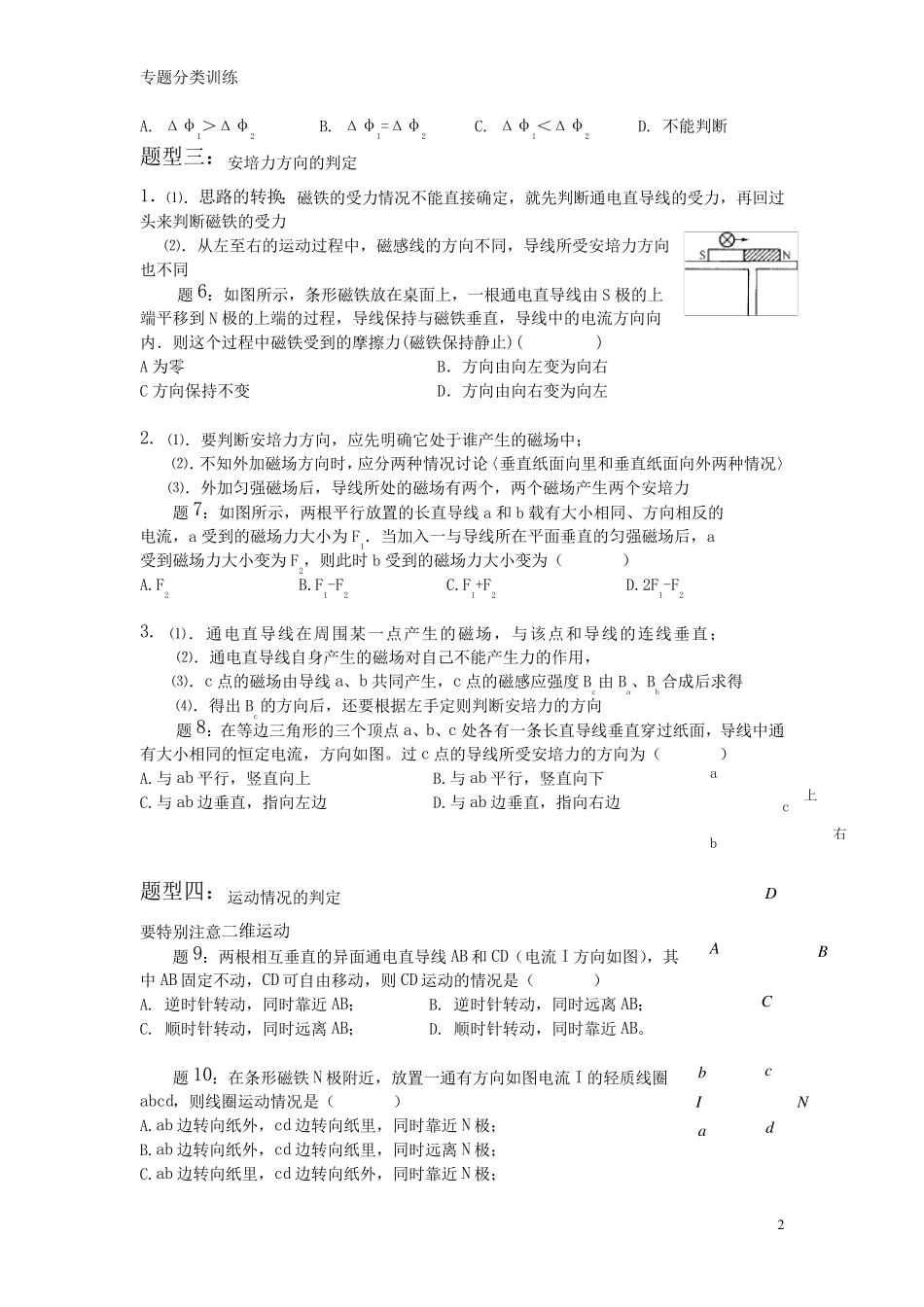 安培力专题分类训练_第2页