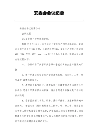 安委会会议纪要