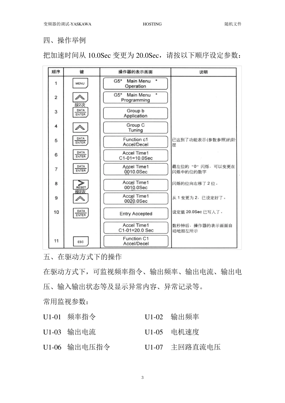 安川变频器的调试及参数设置表(齐全)_第3页