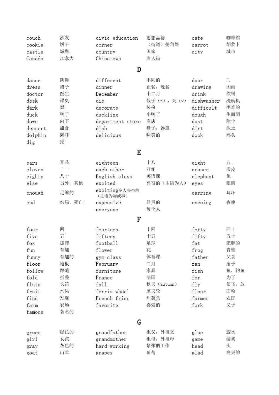 安徽小学英语(外研版)三年级起单词表_第2页