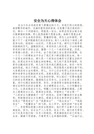 安全为天心得体会