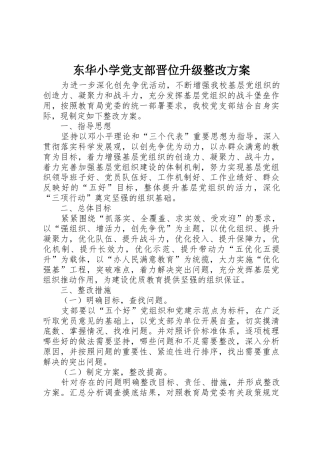 东华小学党支部晋位升级整改方案