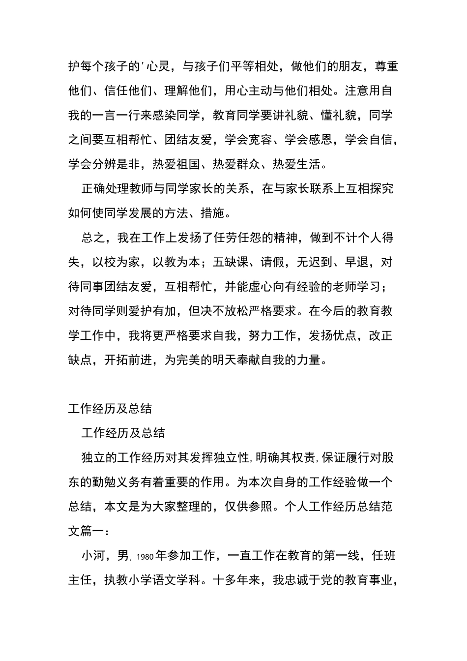 教师工作经历总结_第2页