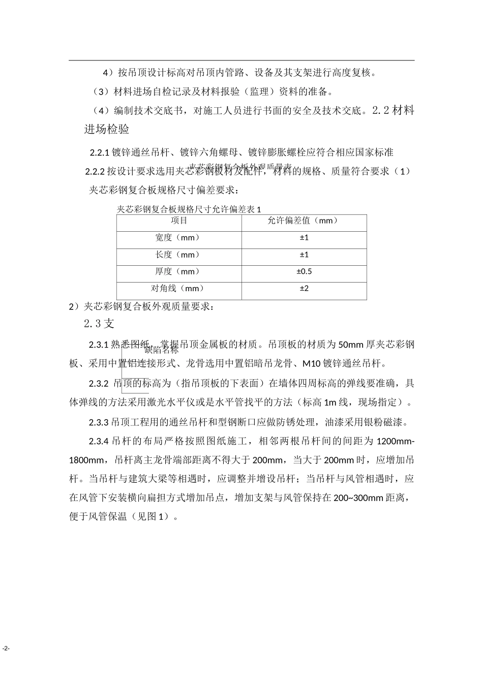 夹芯彩钢复合板吊顶施工方案_第2页