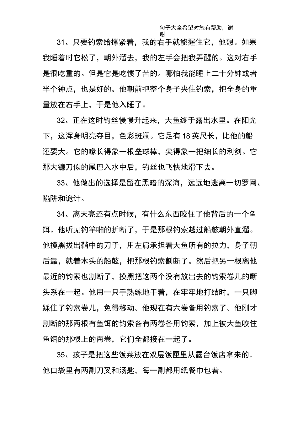 老人与海优美句子_第3页