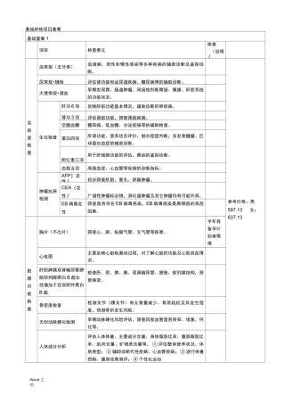 基础体检项目套餐