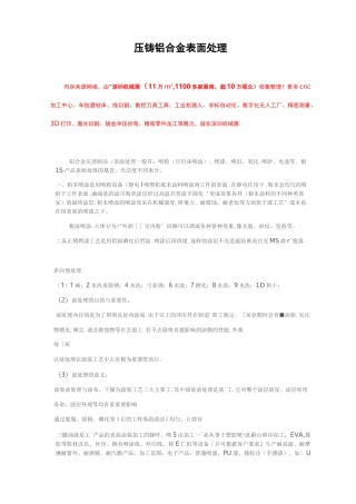 (完整版)压铸铝合金表面处理【干货技巧】