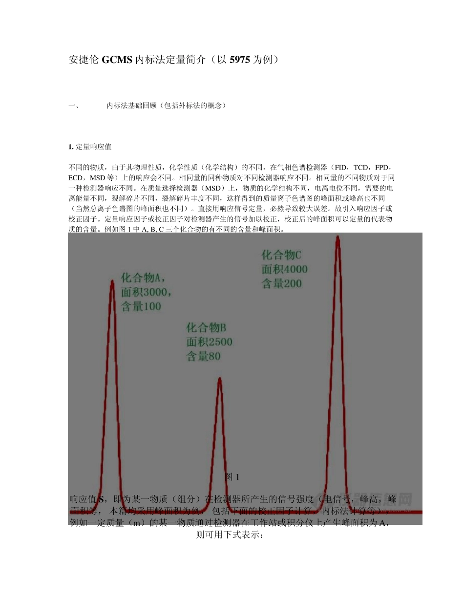 安捷伦GCMS内标法定量_第1页