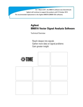 安捷伦矢量信号分析工具说明书89601A