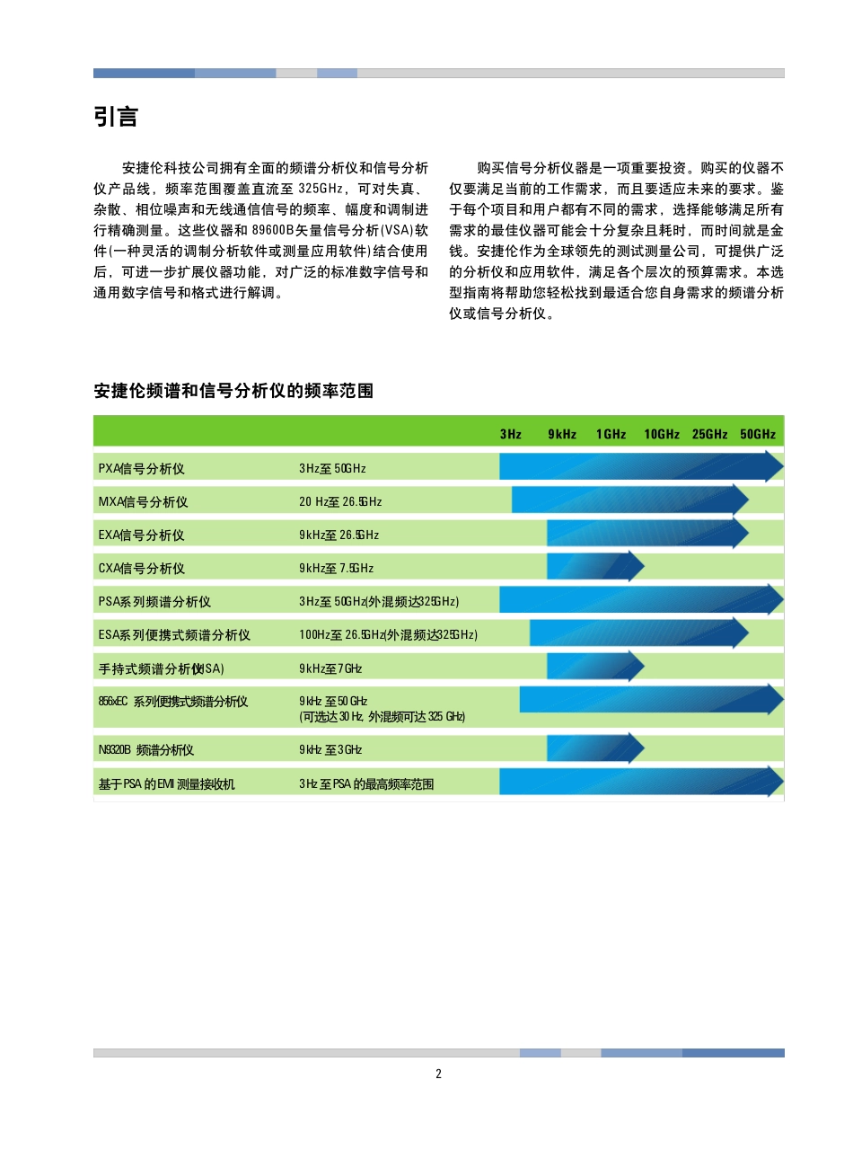 安捷伦频谱仪所有型号指南_第2页