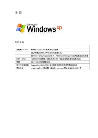 安装MicrosoftWindowsXPProfessionalServicePack3Edition
