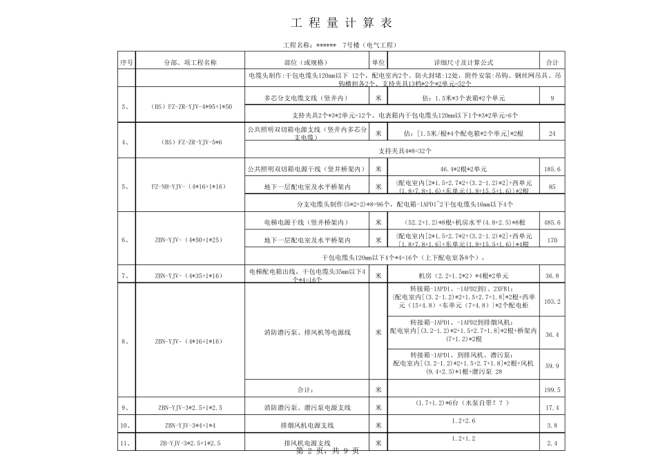 安装工程量计算表全_第2页
